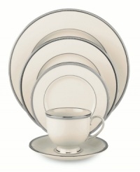 Lenox has been an American tradition for more than a century, combining superior craftsmanship with understated sophistication. Tuxedo Platinum place settings are the classic way to dress your entertaining table, with a hand-applied band of polished platinum surrounding beautifully translucent ivory china.