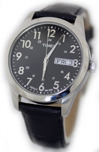 Timex Men's T2N107 Elevated Classics Dress Black Leather Strap Watch