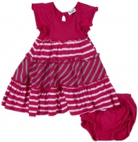 Splendid Littles Baby-girls Infant Stripe Mix Dress, Azalea, 18-24 Months