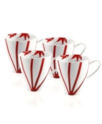 Sprinkle your table with vibrant red flowers with light and breezy Pure Red mugs from Mikasa. The classic shape makes this dinnerware and dishes collection ideal for everyday use while the airy, organic design also makes a festive dinner party set.