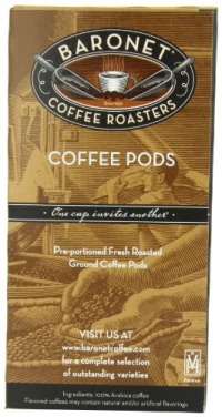 Baronet Coffee Fair Trade Organic Espresso Dark, 18-Count Coffee Pods (Pack of 3)