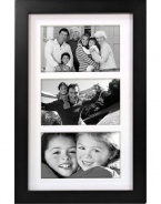 Malden Linear Wood Matted 5x7 Collage Black Picture Frame