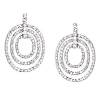 Studio 925 Obelisk White Diamond CZ Pave Sterling Silver Earrings