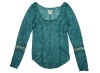 Free People Women's Long sleeve Shirt Washed Teal XS