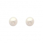 .925 Sterling Silver Rhodium Plated 5mm Pearl Stud Earrings with Screw-back for Children & Women