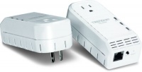 TRENDnet 500 Mbps Powerline Ethernet AV Adapter Kit with Bonus Outlet TPL-402E2K (White)