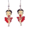 Betty Boop Dangle Earrings - Betty in Red Dress - Dangle Earrings