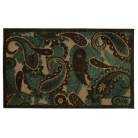 Townhouse Rugs Sensation Paisley Teal 36 by 60-Inch Rug