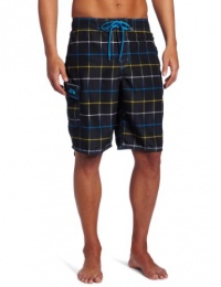 Gotcha Men's Solid Plaid Fade Boardshort