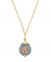 Pay tribute to the Virgin Mary in this iconic pendant by Vatican. Features a gold tone mixed metal setting and oval-shaped pendant featuring Mary and child. Approximate length: 18 inches. Approximate drop: 1-1/2 inches.