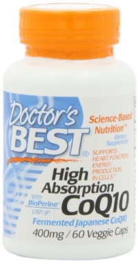 Doctor's Best High Absorption CoQ10 (400 mg), Vegetable Capsules, 60-Count