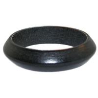 3/4 High Wooden Bangle In Black