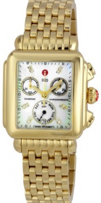 Michele Woman's MWW06P000016 Deco Day Diamond Dial Gold Bracelet Watch