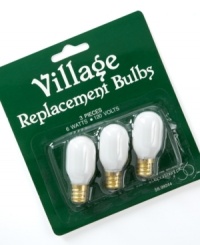 Keep your Christmas village in the spotlight with this set of three replacement bulbs from Department 56.