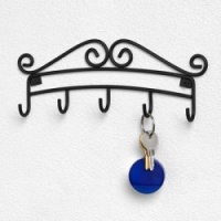 Key Rack - Scroll (Black) (3.75H x 9.5W x 1.1D)