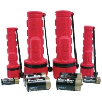 Dorcy 41-3982 Rubber Flashlight Combo with Batteries, 4-Pack, Colors may vary