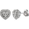 CleverEve 2013 Luxury Series 14K White Gold 0.375 ct. tw. Diamond Halo-Styled Heart Shaped Stud Earrings