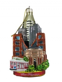 Kurt Adler C4039 San Francisco Cityscape Glass Ornament, 5-1/2-Inch