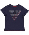 GUESS Kids Little Boy Panel Screen T-Shirt, NAVY (4)