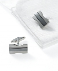 These Kenneth Cole Reaction hourglass-shaped cufflinks are a gentle reminder that time is of the essence.