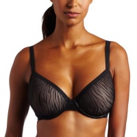 OnGossamer Women's Sheer Instincts Contour Demi Bra, Black, 34A