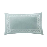 Echo Mykonos Faux Linen Oblong Pillow, Sky, 12 by 20-Inch