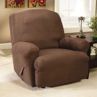 Sure Fit Stretch Suede Recliner Slipcover, Medium, Chocolate