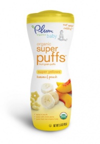 Plum Organics Super Puffs Yellow, Banana & Peach, 1.5-Ounce (Pack of 4)