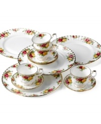 Featuring blooming sprays of colorful English roses and hand-applied bands of 22K gold, Old Country Roses is the most popular dinnerware pattern in the world. Suitable for everyday use, this 12-piece set offers strength and durability in addition to elegance. From Royal Albert collection of dinnerware and dishes.