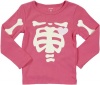 Carter's Girls Long Sleeve Halloween Graphic Tee (2T-6X) (2T, Pink Skeleton)