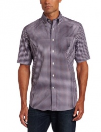 Nautica Men's Poplin Short-Sleeve Mini Plaid Woven Shirt