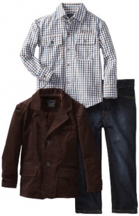 Kenneth Cole Boys 2-7 Blazer with Shirt and Jean, Brown, 7