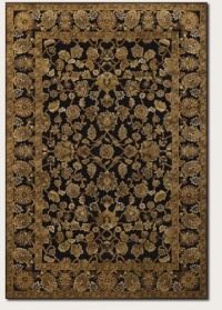 Couristan 1230/1105 PAVE Eiffel Garden 90-Inch by 134-Inch Chenille Area Rug, Antique Brass/Onyx