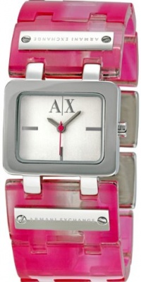 Armani Exchange Pink Plastic Strap Ladies Watch AX3109