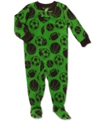 Set him up with all-star style in this fun and sporty footed coverall from Carter's.