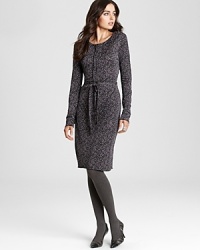 Shades of grey imbue this Tory Burch dress with chic 24-hour elegance. Elevate the silhouette with sheer tights and sleek pumps and go from the corner office to cocktails with ease.