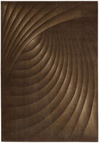 Nourison Zanibar Solid Wave Chocolate 5.6-Feet by 7.5-Feet Polyacrylic Area Rug