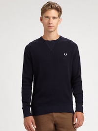 Classic fitting crewneck lends a carefree, casual tone to your weekend basics, rendered in lightweight cotton for extended wear and comfort.CrewneckRibbed knit cuffs and hemCottonDry cleanImported