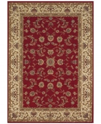 Presenting a rich red focal point, the Premier area rug from Dalyn reinvents a beautiful Persian rug design for the Modern home. Made in Egypt of durable polypropylene and shimmering polyester fibers, it provides any room with captivating texture and added dimension.