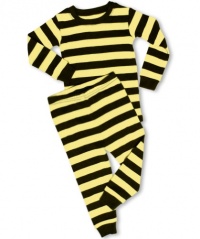 Leveret Black & Yellow Striped 2 Piece Pajama Set 100% Cotton (Size 6M-5T)