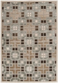 Area Rug 2x3 Rectangle Contemporary Latte-Ice Blue Color - Surya Basilica Rug from RugPal