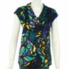 Alfani Petite V-Neck Sleeveless Shirt Brush Stroke Roses 2P