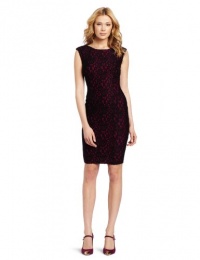 French Connection Women's Fast Lucia Lace Cap Sleeve, Black, 4