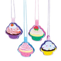 Cupcake Bubble Necklaces - assorted pack of 12