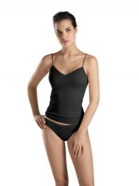 Hanro Women's Simply Satin Cotton Camisole, Black, Small