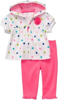 Carter's Girls 0-24 Months Hooded Polka Dot Cardigan Set