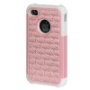 Dream Wireless Hybrid Diamond Decor Case for iPhone 4/4S - Retail Packaging - White/Pink