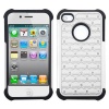 White Bling Impact Hybrid Rugged Case for Apple iPhone 4 4S Rubber Skin Hard Protector Cover Case fits Sprint, Verizon, AT&T Wireless