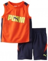 Puma - Kids Baby-Boys Infant Colorblock Muscle Set, Red, 12 Months