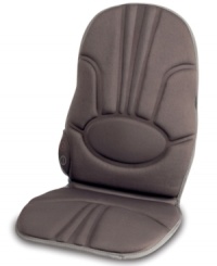 Sit back, relax. Two speeds and soothing heat deliver an invigorating & refreshing massage to the area you need it most-your back! Working out the kinks & knots across your entire lumbar & upper back region, this luxurious cushion is perfect for at-home or in-the-car use. 2-year warranty. Model VC-110.